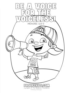 For the Voiceless Coloring Sheet